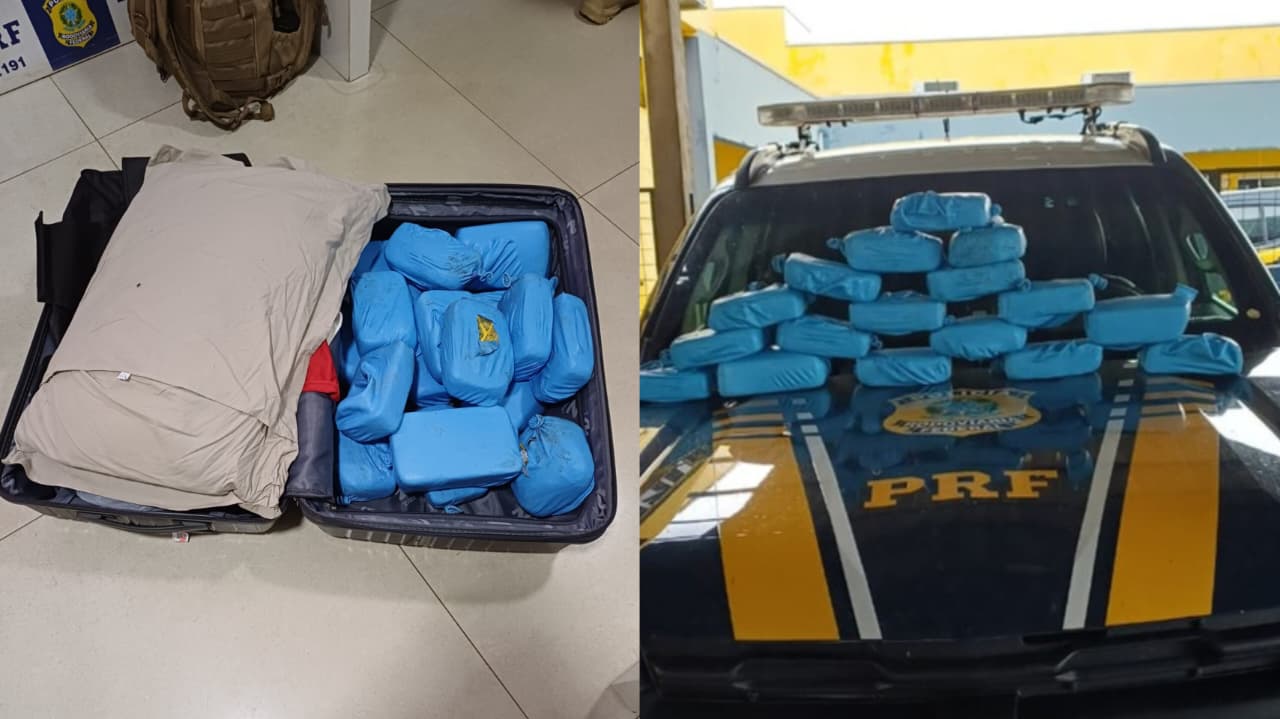 NA BR-364: Passageiro de ônibus é preso com 20 quilos de droga indo ao Paraná