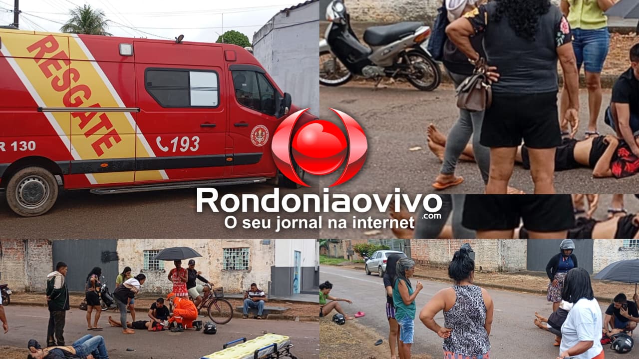 URGENTE: Forte colisão entre duas motocicletas deixa três feridos