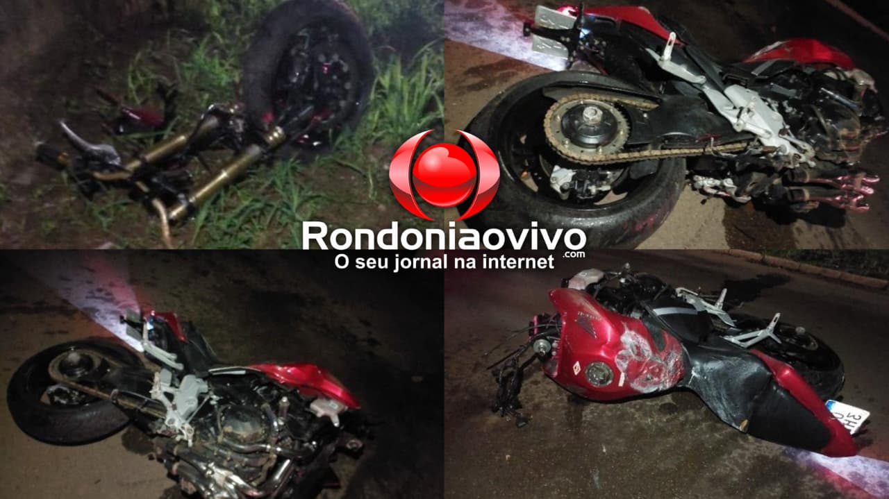 VÍDEO: Empresário fica inconsciente após bater CB1000 contra poste e árvore