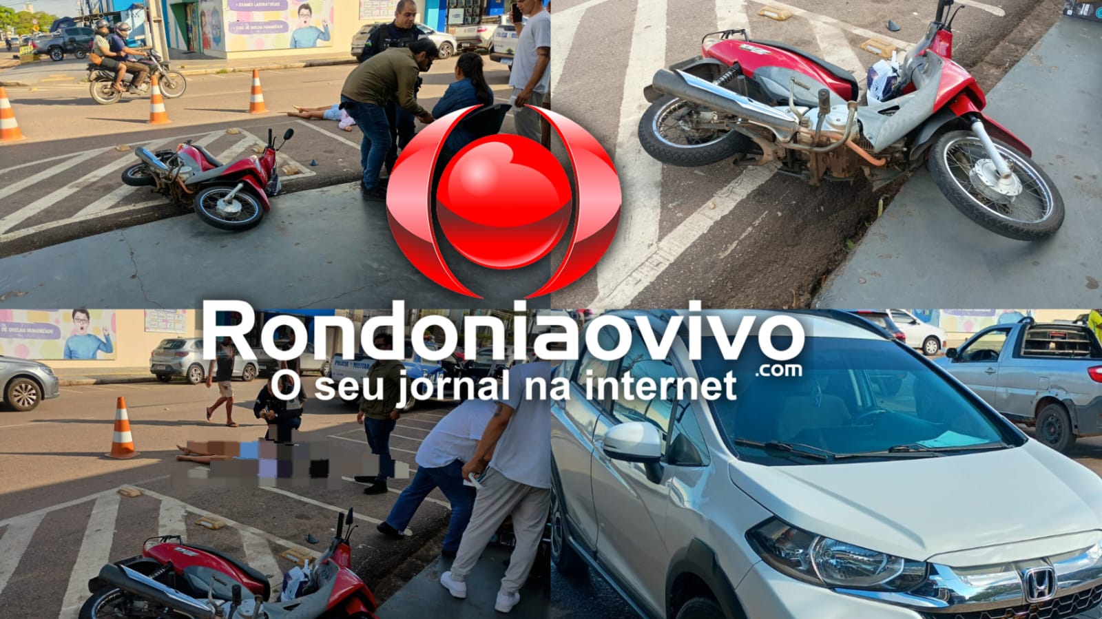 VÍDEO: Avó e neta ficam feridas após batida entre carro e moto na Calama