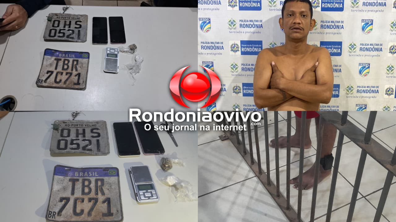 DESCARADO: Apenado finge sono profundo, mas é pego com drogas e placas de motos roubadas
