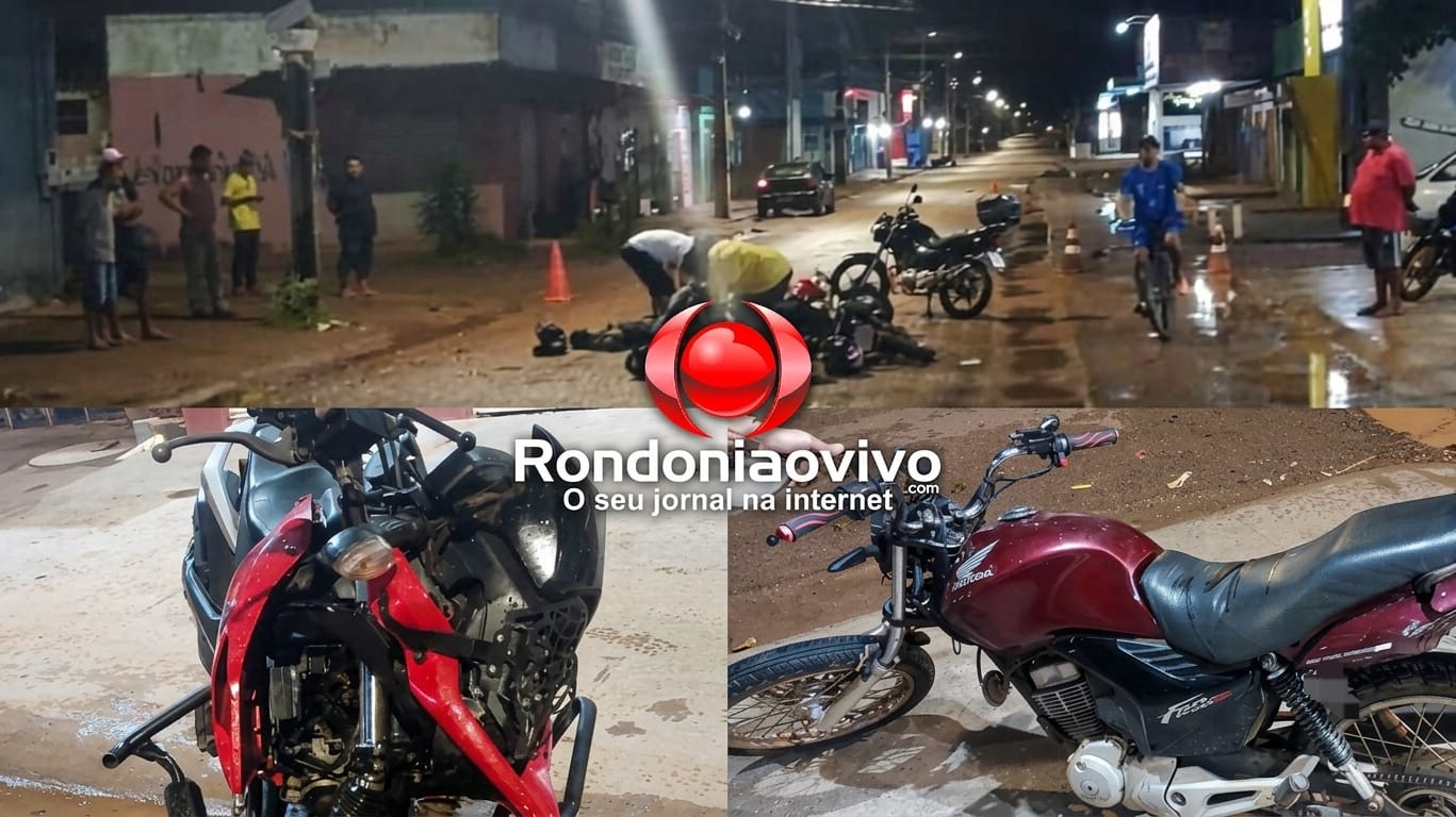 DE FRENTE: Quatro pessoas ficam feridas após forte batida frontal entre motos