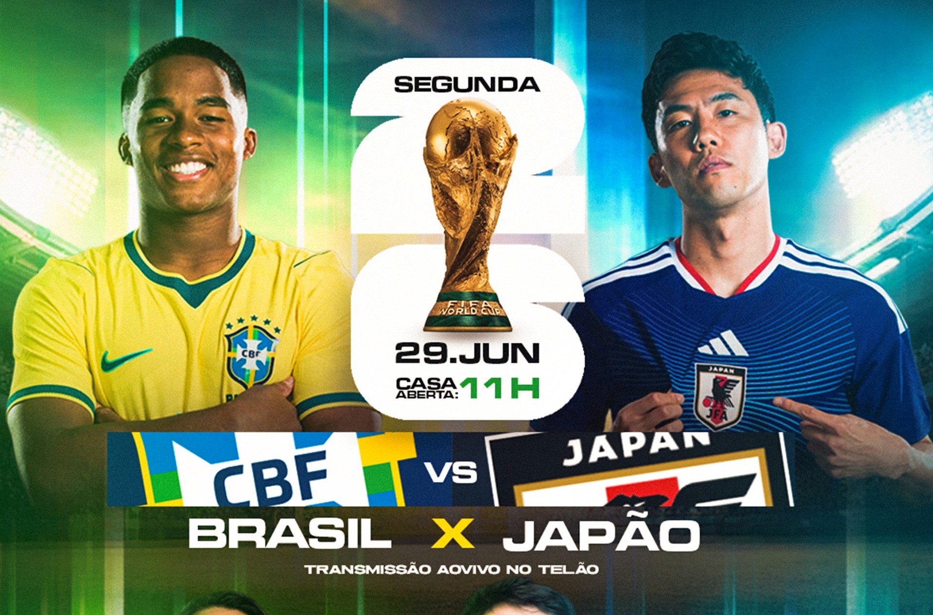 COPA: Brasil x Japão no Grego Original, transmissão ao vivo, chopp em dobro  pós-show banda Hey Joe's