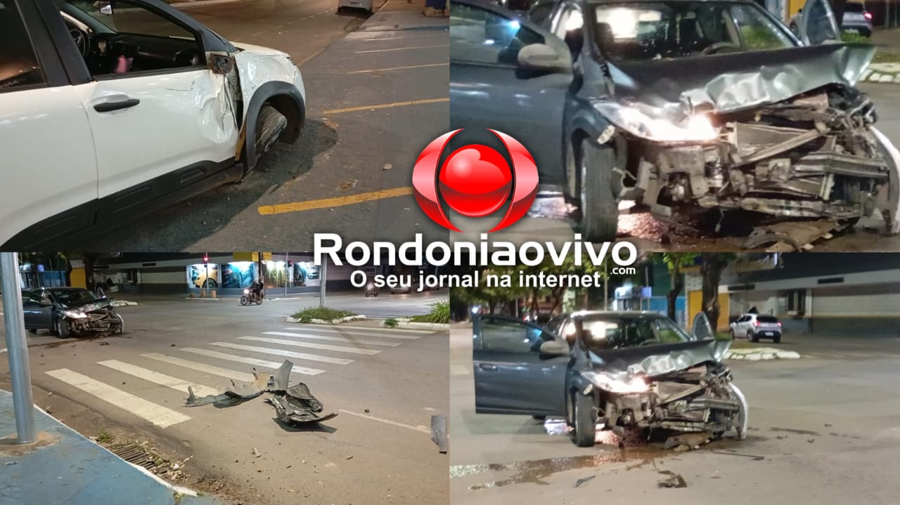 AVANÇOU: Motorista fura sinal vermelho e provoca grave colisão