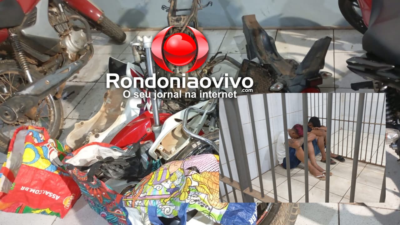 RASTREAMENTO: PM prende acusados de flagrados desmontando motos furtadas