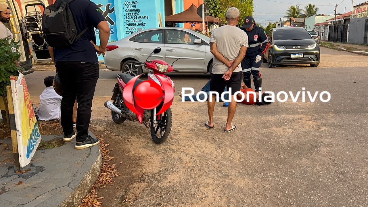 URGENTE: Criança e mulher ficam feridas após táxi avançar preferencial