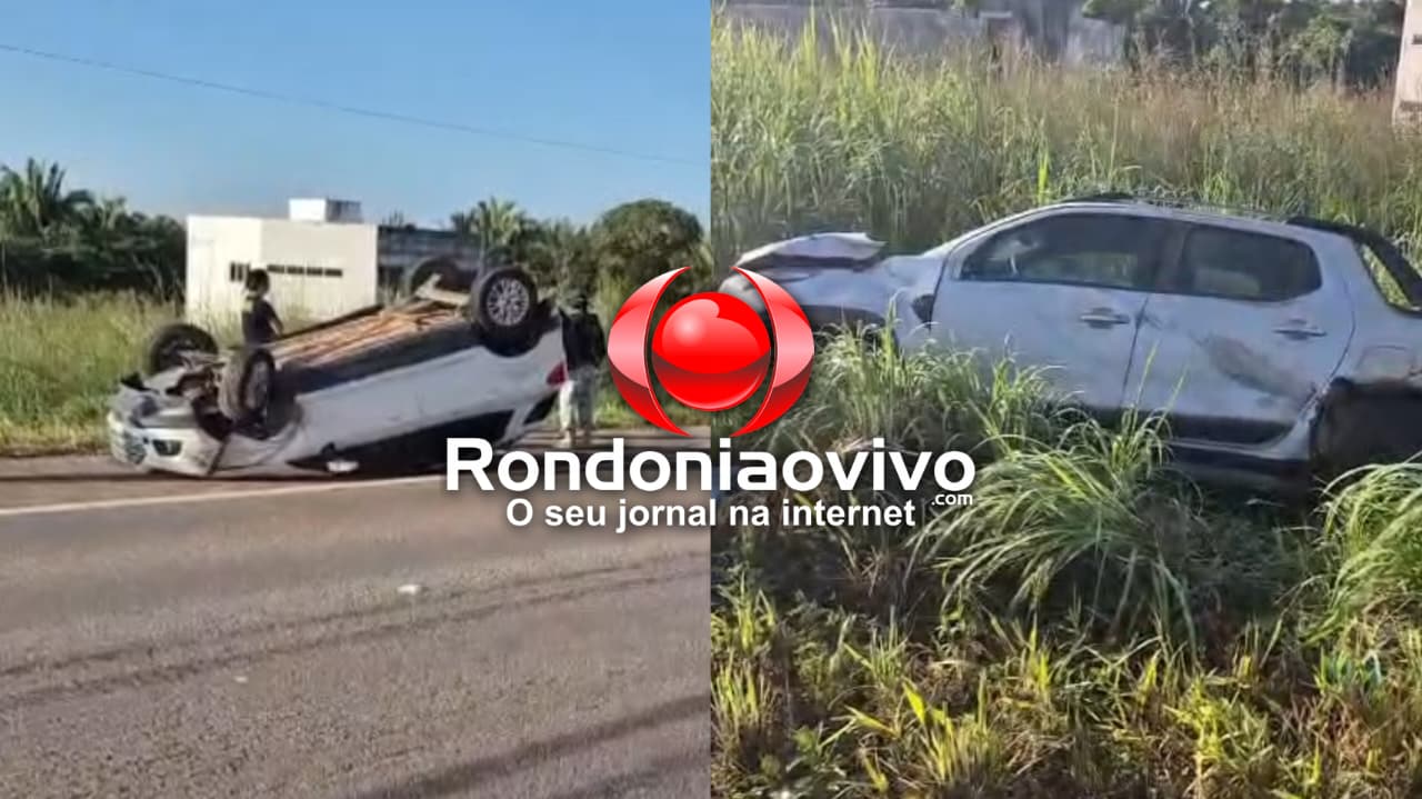 CAPOTAMENTO: Motorista fica ferido em acidente entre Prisma e Argo na zona Sul