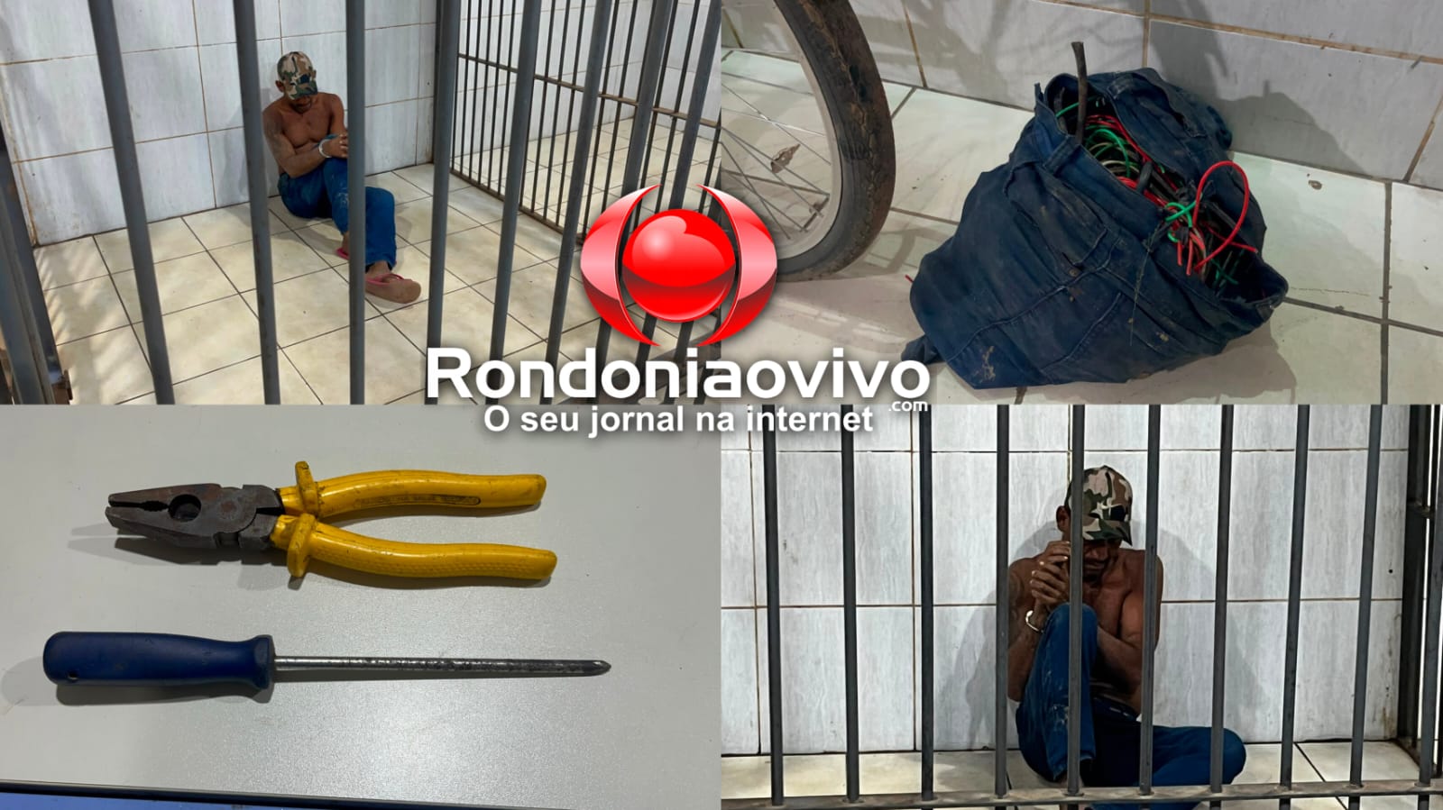 ESCOLA DE POLÍCIA: Ladrão de fiação de residência é preso pela PM na capital