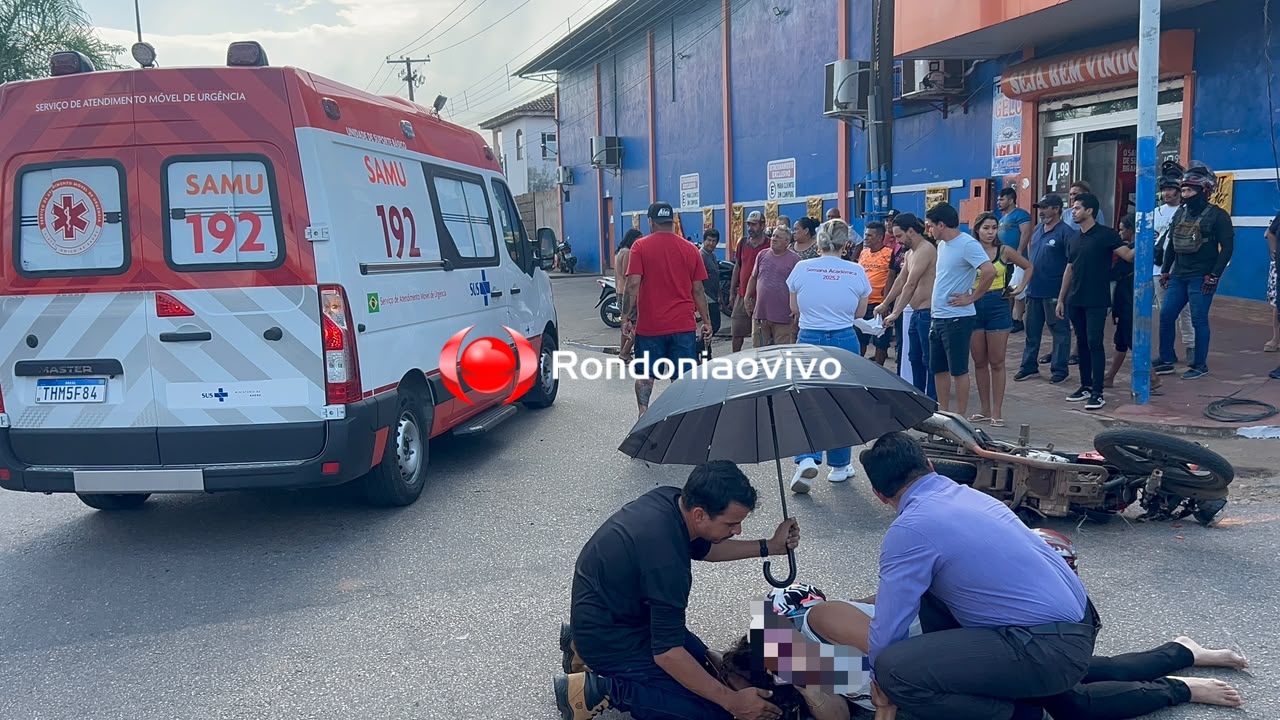 URGENTE: Moto app e passageira ficam em estado grave em acidente na Campos Sales