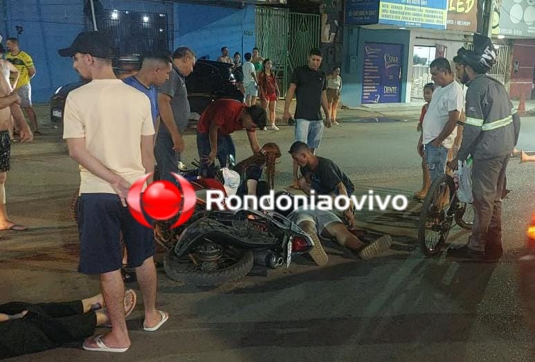 INVADIU: Três pessoas sofrem ferimentos após batida entre motos na capital