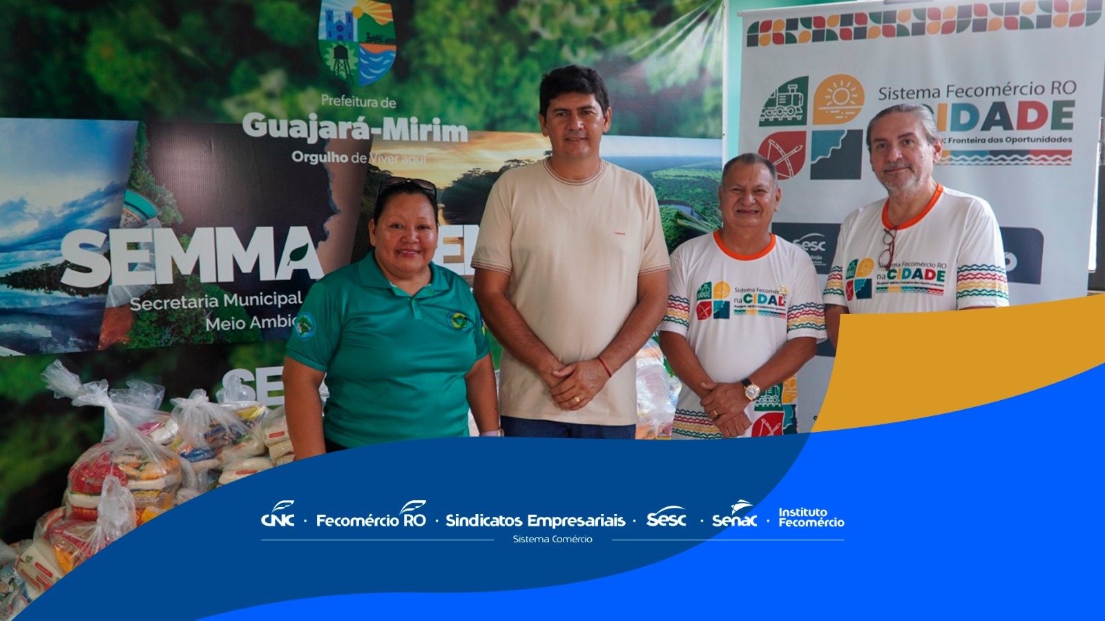 EM GUAJARÁ-MIRIM: Fecomércio na Cidade arrecada 1,1 tonelada de alimentos e recicláveis 