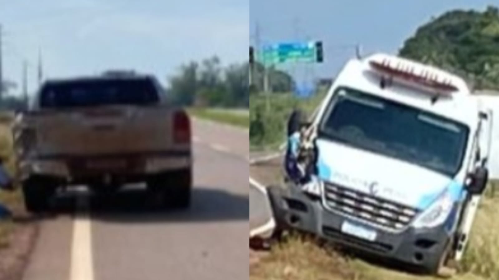 FORTE COLISÃO: Viatura da Polícia Penal se envolve em acidente na BR-429