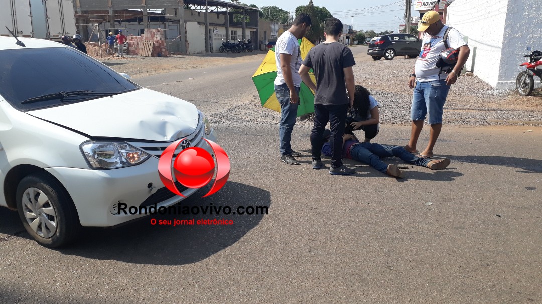 ATROPELADO: Motoboy invade preferencial e é atingido por carro