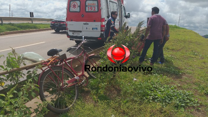 BR-364: Motociclista foge sem prestar socorro após atropelar ciclista no viaduto