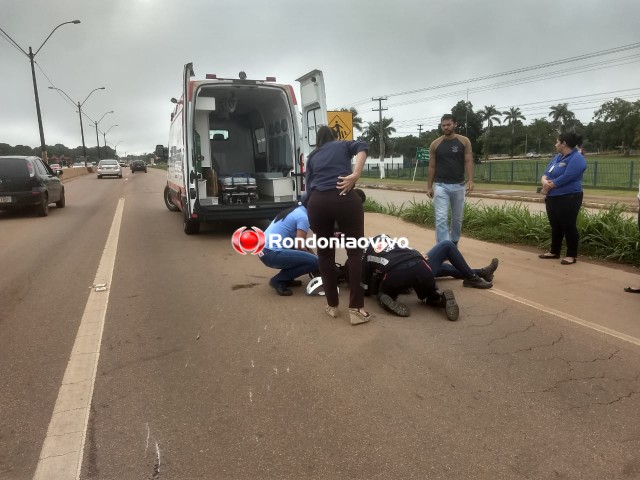 COLISÃO: Acidente na BR-364 envolvendo carro e moto deixa mulher lesionada