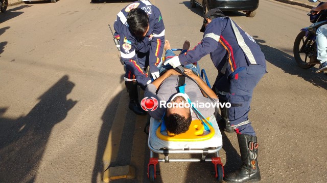 LESIONADO: Motorista de aplicativo causa acidente com motociclista na Calama