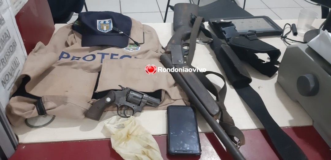 DENUNCIADO: Suspeito é preso com carro clonado, armas e colete balístico