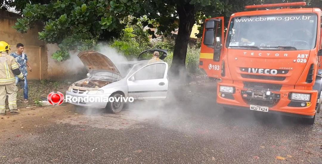 SUSTO: Corpo de Bombeiros é chamado após princípio de incêndio em carro no Centro