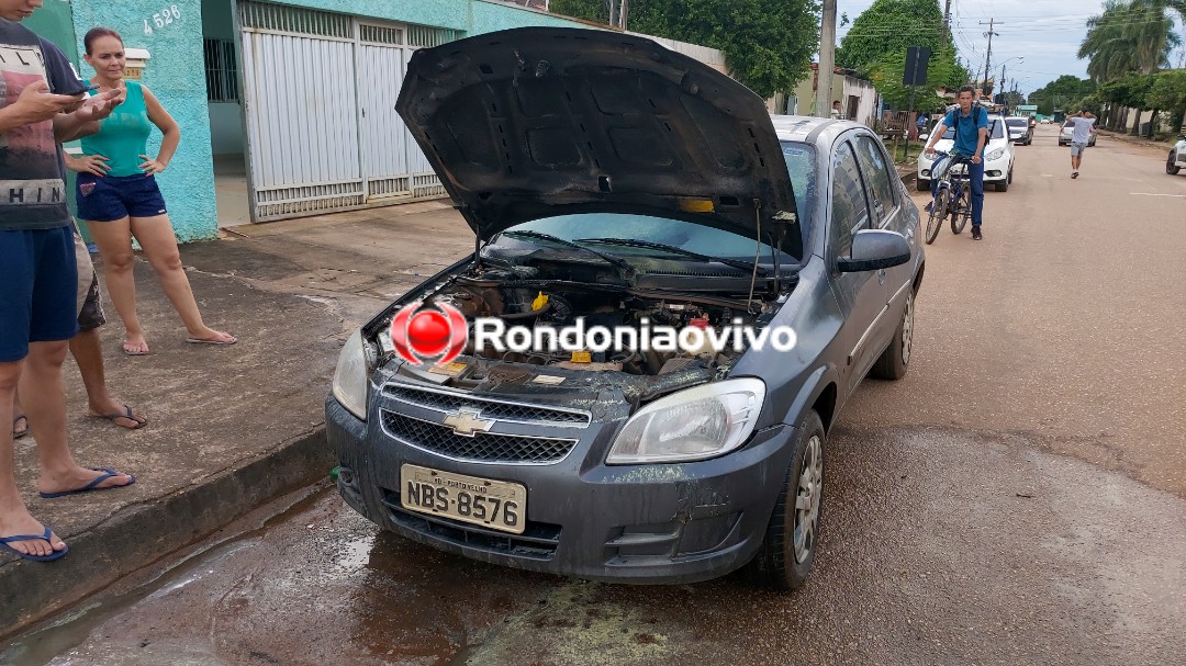 SINISTRO: Automóvel pega fogo no trânsito em bairro da zona sul de Porto Velho