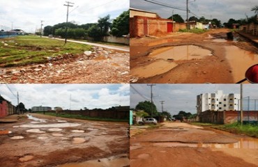 PREJUÍZO - Ônibus de linha deixam de trafegar por ruas do Areal da Floresta devido ao excesso de buracos – Confira fotos