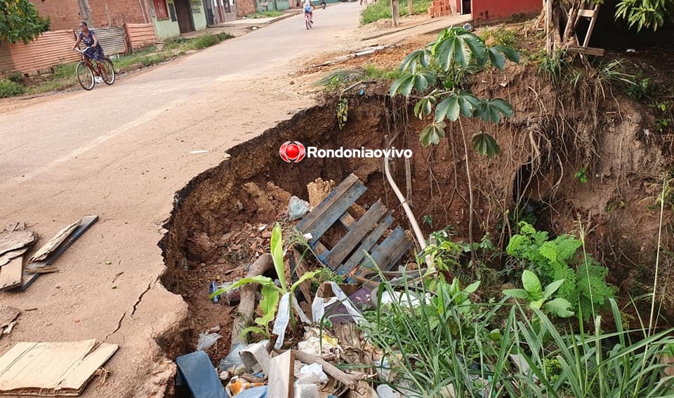 CAPITAL: Sem ação da Prefeitura de Porto Velho, rua corre o risco de desabar em canal