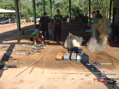 Polícia Ambiental realiza operação e apreende material de pesca em locais proibidos