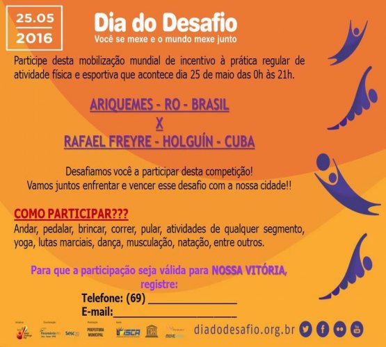 Dia do Desafio convoca à todos para prática de atividade física nesta quarta