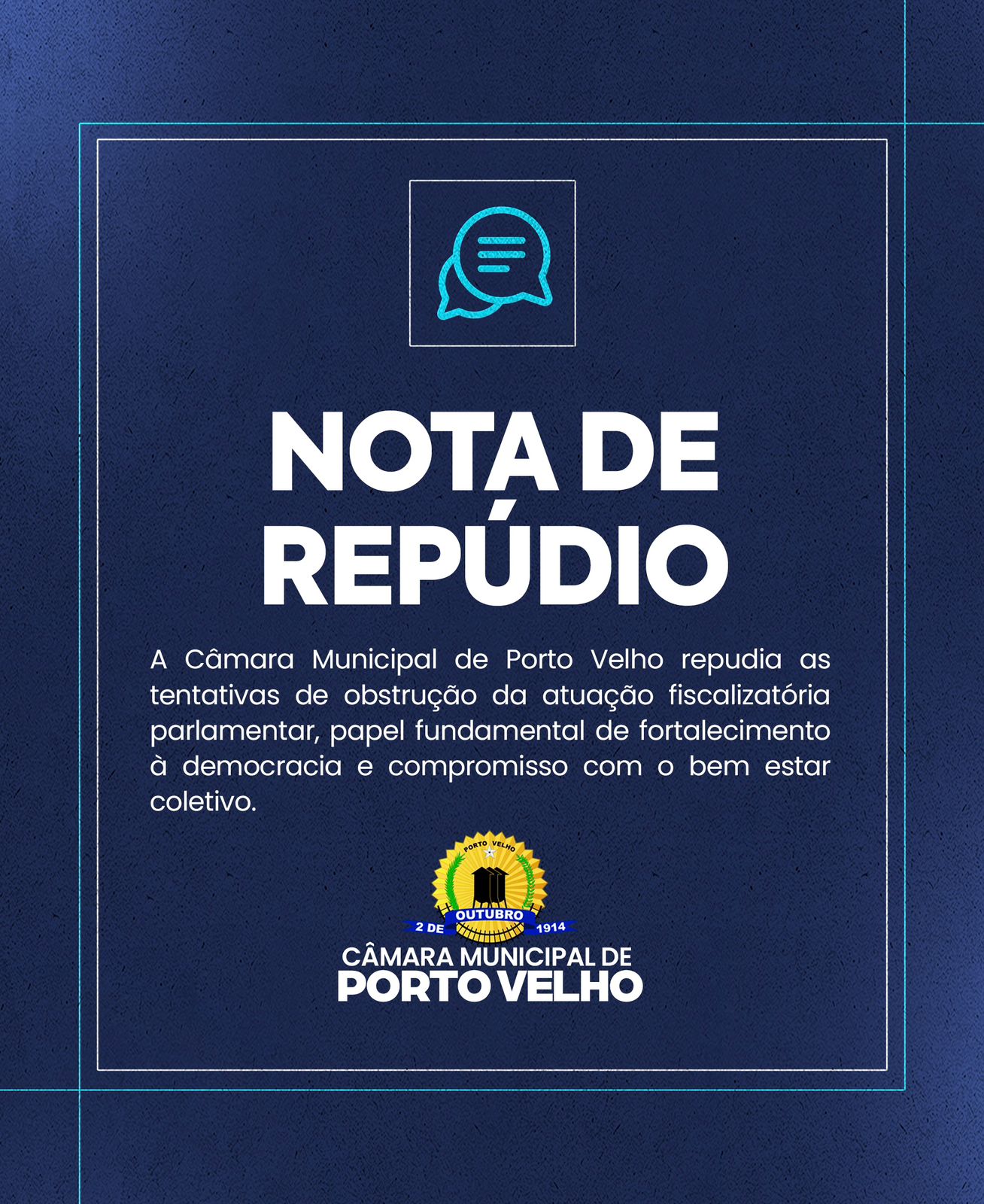 NOTA DE REPÚDIO: Câmara Municipal de Porto Velho rechaça tentativas de impedir fiscalização