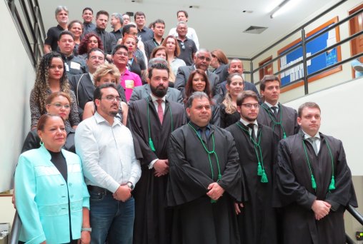 Juízes fazem manifestação no auditório da Justiça Federal