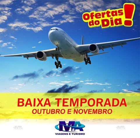 Confira preços promocionais de passagens aéreas na M&A Viagens e Turismo