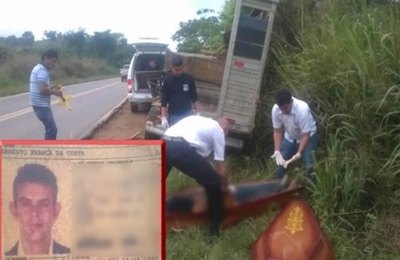 Motorista morre imprensado por caminhonete em acidente