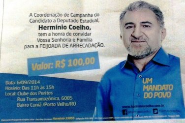 Comissionados reclamam de convite para feijoada de Herminio