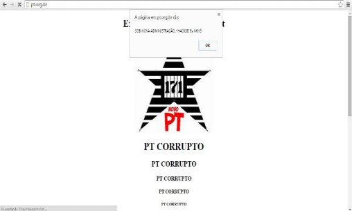 Hackers invadem site do PT e colocam mensagens contra o partido