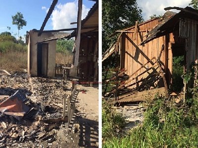 Bando armado invade e incendeia fazenda