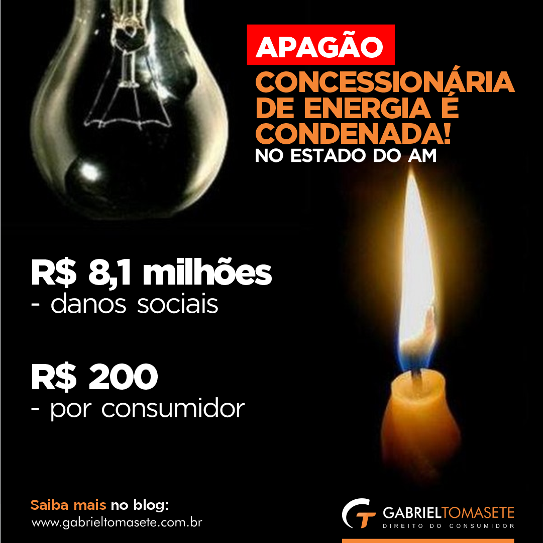 MILIONÁRIO: Apagão de energia gera indenização por danos sociais em R$ 8,1 milhões