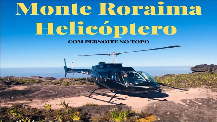 AVENTURA: Helicóptero leva turistas ao Monte Roraima, retratado em novela