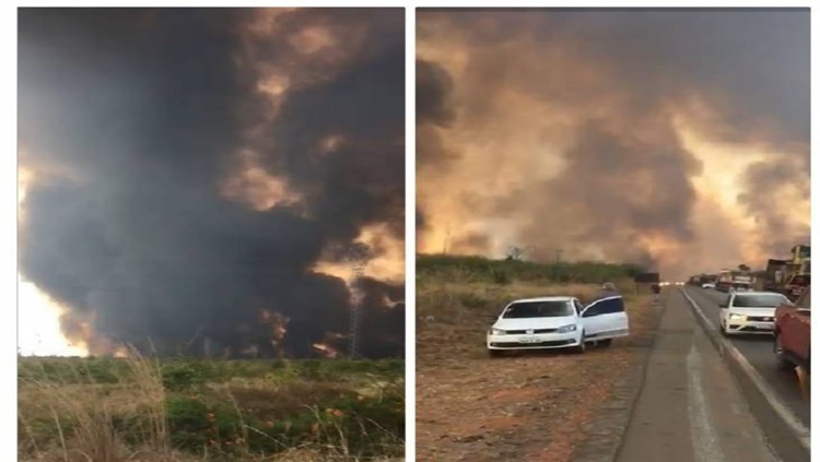 QUEIMADAS: Trânsito na BR-364 já é prejudicado pelo avanço do fogo