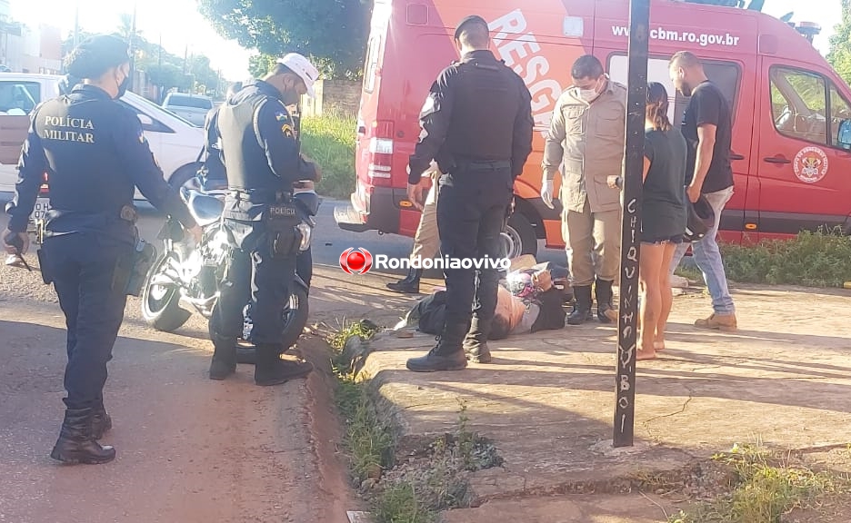 URGENTE - AO VIVO: Sargento da PM sofre acidente de moto em Porto Velho