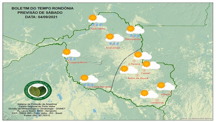 CLIMA: Confira a previsão do tempo para este sábado (03) em Rondônia