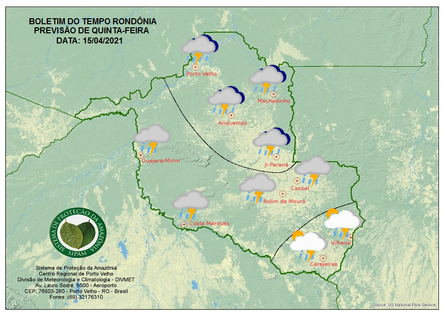 CLIMA: Veja a previsão do tempo para esta quinta-feira (15) em Rondônia