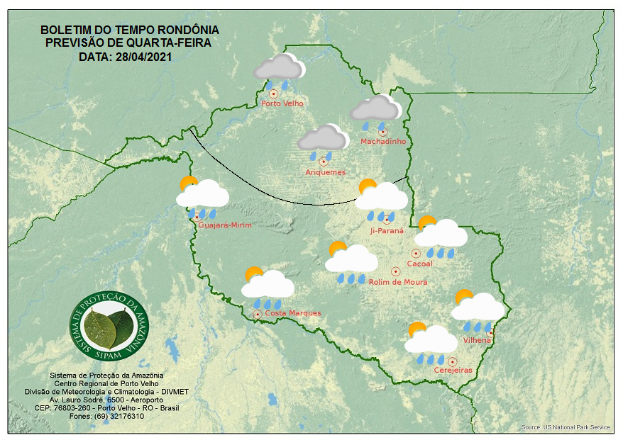 CLIMA: Veja a previsão do tempo para esta quarta-feira (27) em Rondônia