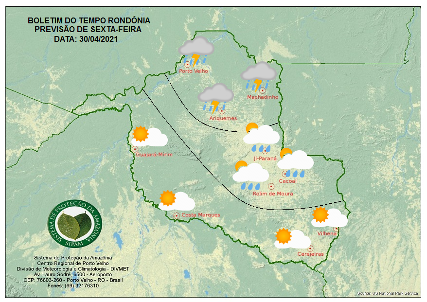 CLIMA: Veja a previsão do tempo para esta sexta-feira (30) em Rondônia