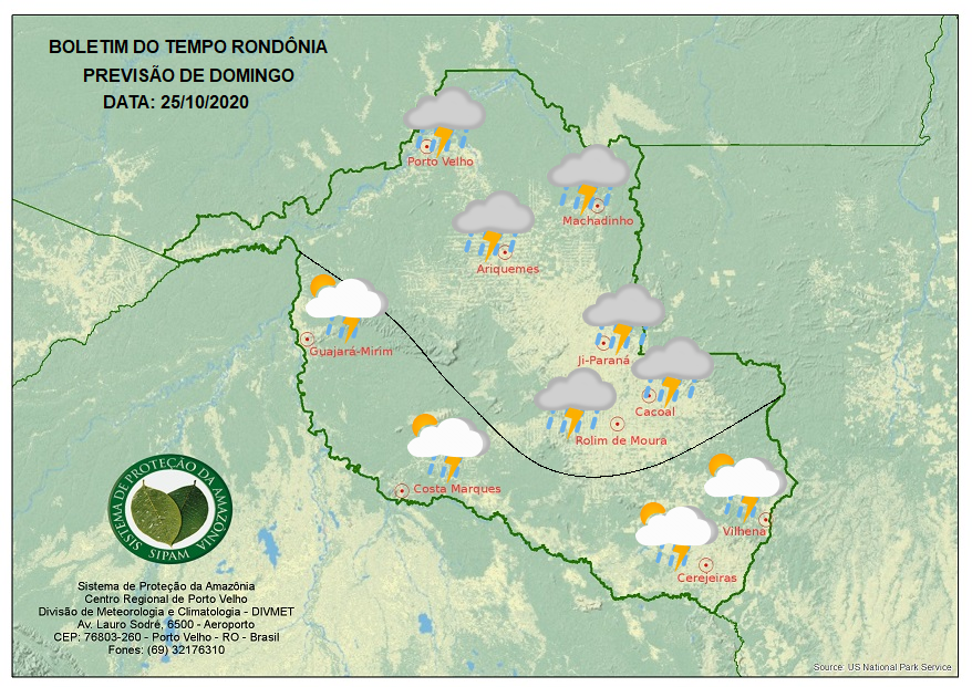 BOLETIM DO TEMPO: Veja a previsão do tempo para este domingo (25) em Rondônia