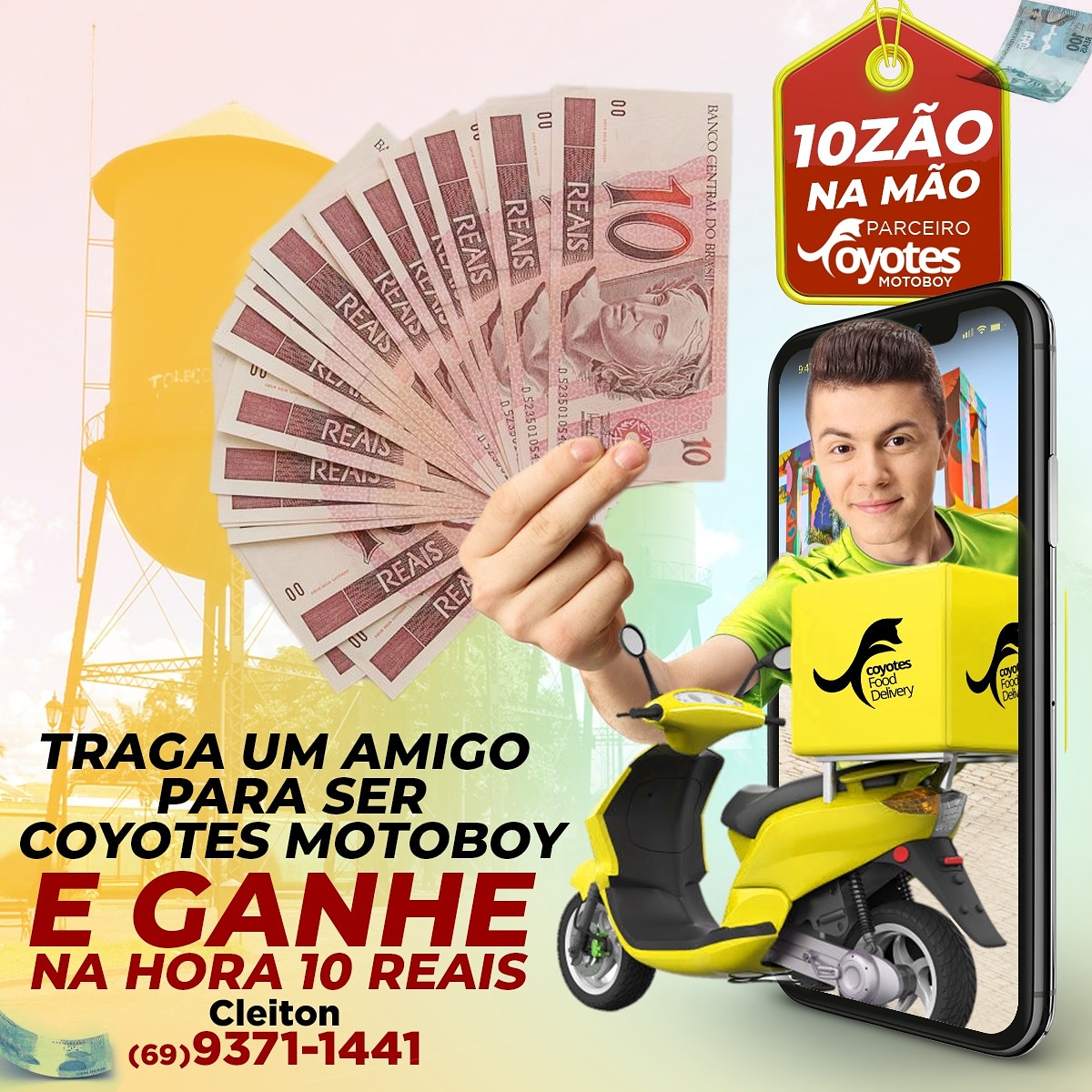 Indique um amigo na Coyotes Delivery e ganhe dinheiro e desconto 