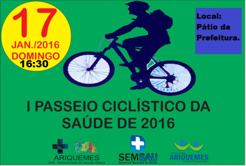 Prefeitura realizará o 1º Passeio Ciclístico da Saúde de 2016