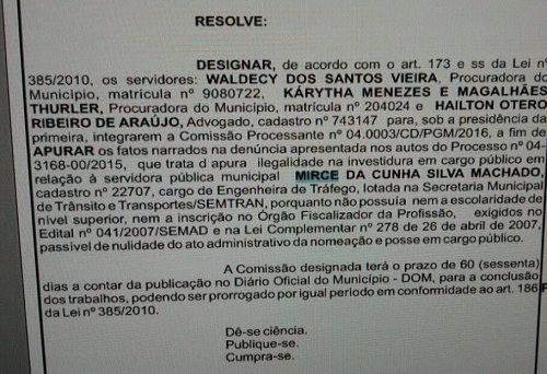 Falsa engenheira de tráfego é exonerada da Semtran, mas é nomeada no gabinete do prefeito Nazif