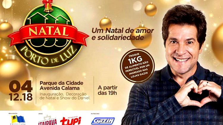 FESTA NATALINA: Ingressos para o show do cantor Daniel já podem ser trocados nas lojas Gazin