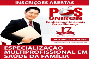 Uniron abre inscrições para Pós-Graduação em Saúde da Família