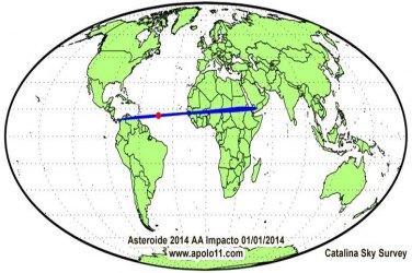 Asteroide de 3 metros atinge a atmosfera acima do oceano Atlântico