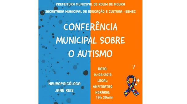 GRATUITO: Conferência sobre Autismo acontece nesta quarta-feira em Rolim de Moura